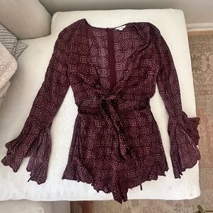 Cut Out Long Sleeve Romper